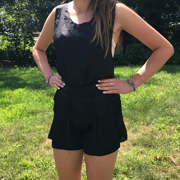 Black satin romper from RichCoco - Picture 1 of 3